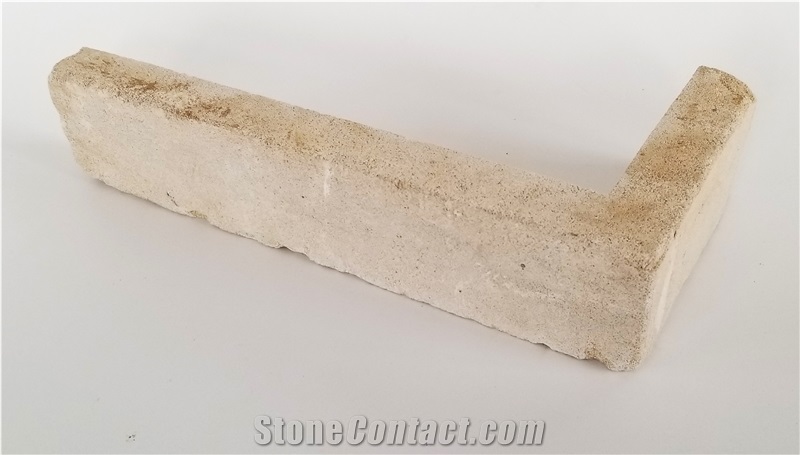 White Reclaimed Cement Thin Brick Veneer Corner
