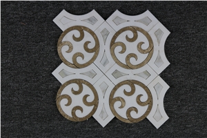 Italy Bardiglio Imperiale Waterjet Marble Mosaics