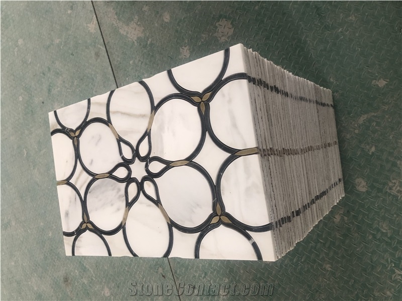 Italy Bardiglio Imperiale Waterjet Tile for Floor