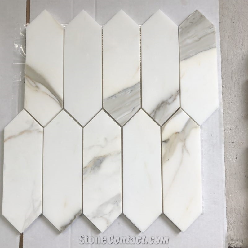 Italy Calacatta Gold Marble Mosaic Polished Tile