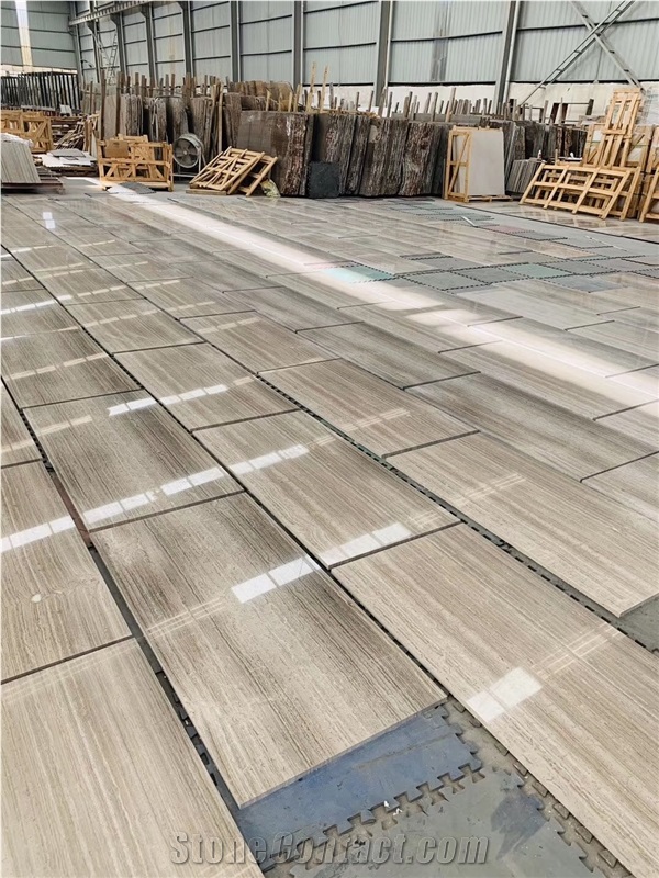 White Wooden Marble Polished Marble Slabs