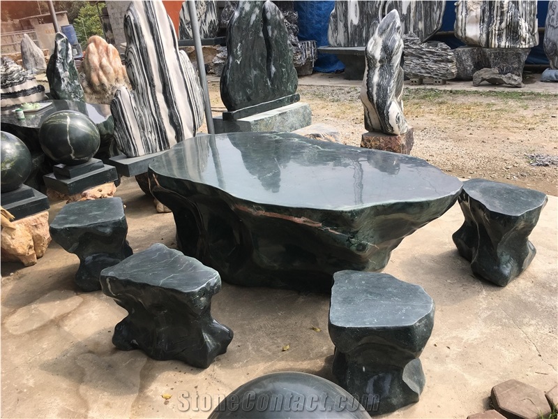 Vietnam Leopard Skin Stone Table and Chair