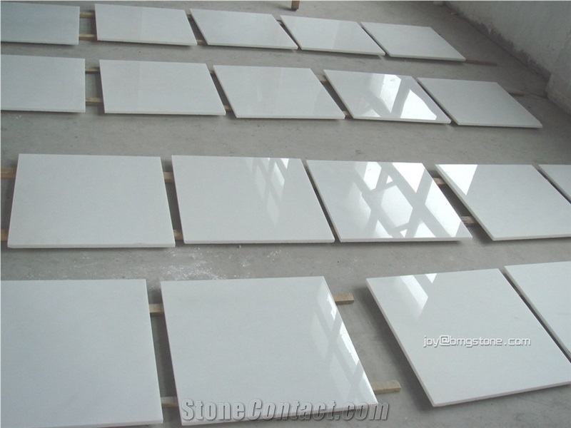Sichuan Jade Pure White Marble Silky Slabs Tiles