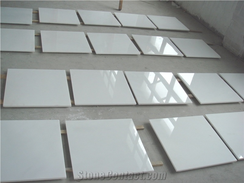 Sichuan Jade Pure White Marble Silky Slabs Tiles