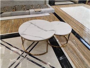 Calacatta Artifical Marble Restaurant Tables Tops