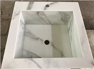 Elgant Calacatta Nano Glass Stone Sinks,Wash Basin