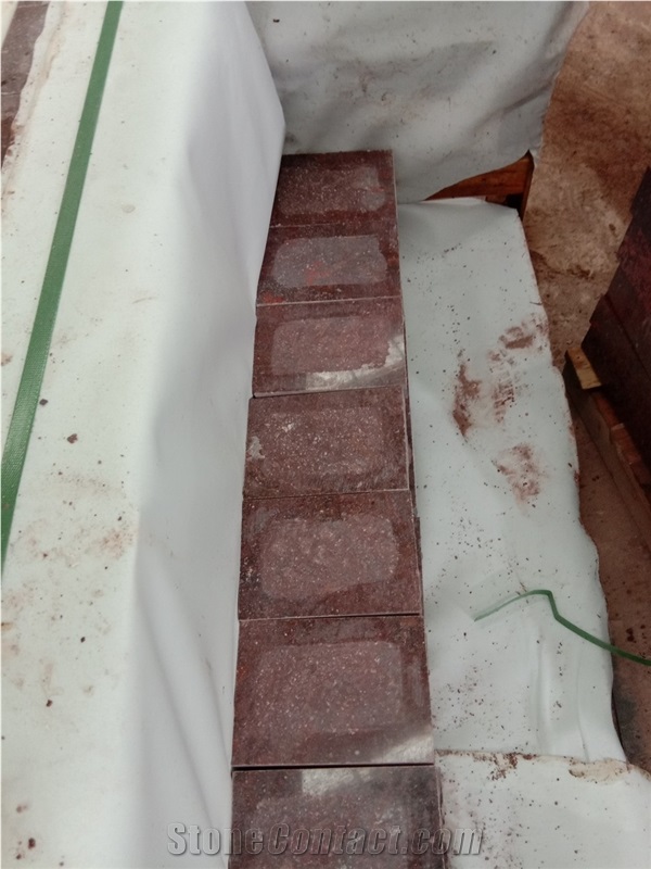 G666 Red Porphyry Cube Paver
