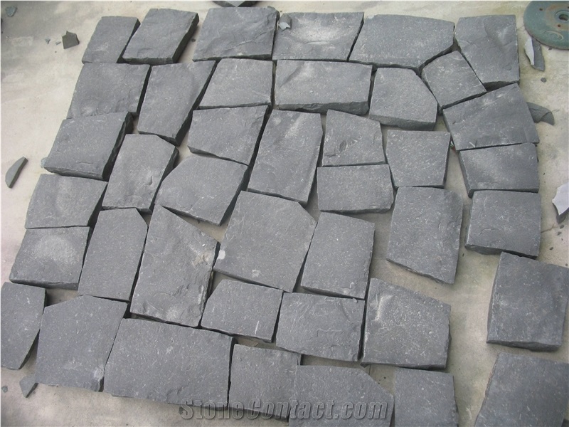 Back Lava Stone Cropped Setts Cube Stone Cobbles