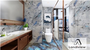 Bathroom Design White Labradorite Granite Wall
