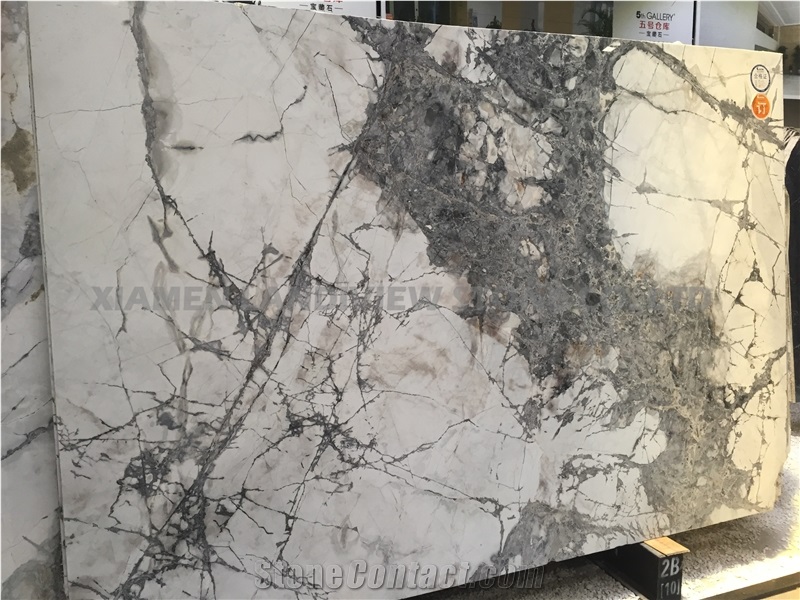 Book Match Grey Classic Leather Marble Slabs