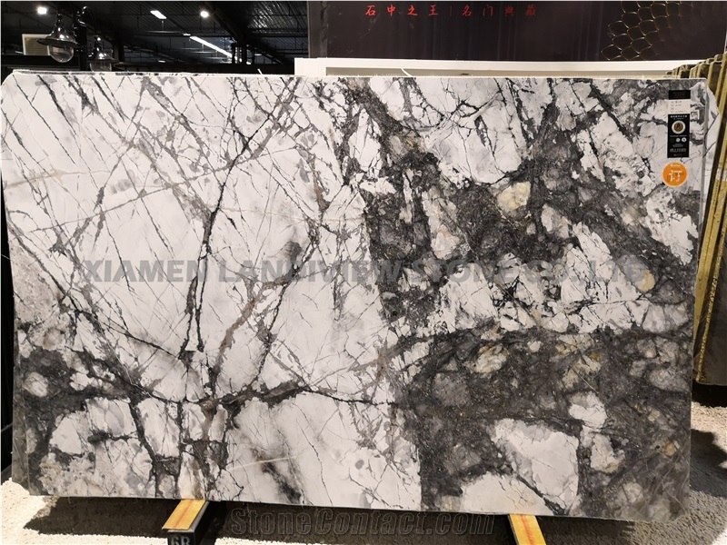 Book Match Grey Classic Leather Marble Slabs