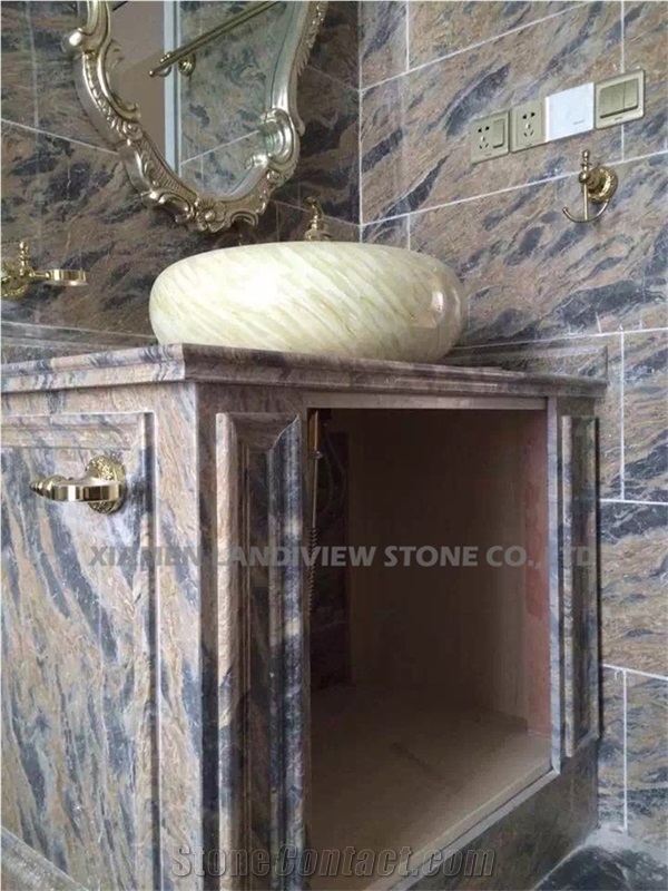 Laminated Edge Bathroom Vanitiytop Apollo Marble