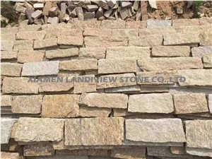 Natural Split Wall Stone Corner Yellow Quartzite