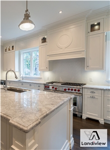 Super White Quartzite Kitchen Countertops