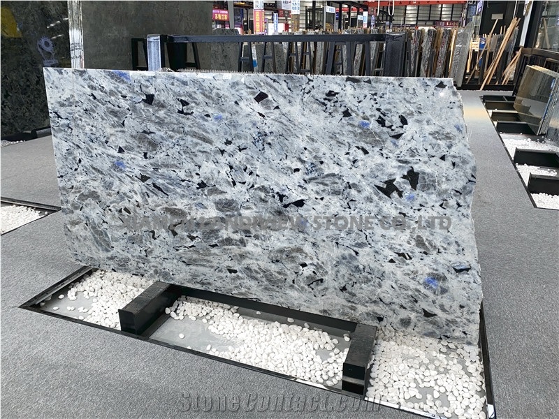 White Labradorite Granite Semi-Precious Stone Slab