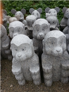 Granite Animal Bench Street Garden Park Sculptures