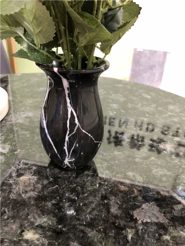 Nero Marquina Black Vase, Home and Office Decorate