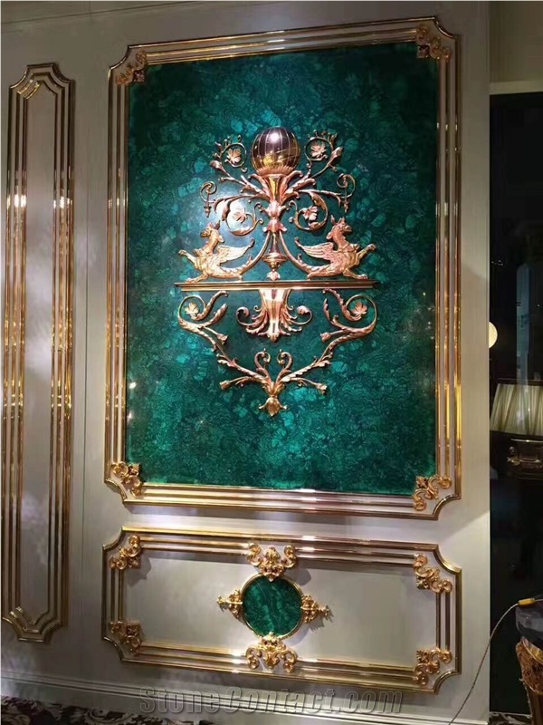 Peacock Green Semi-Precious Malachite Table Top