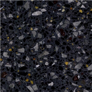 Black Artificial Terrazzo Tiles for Floor and Wall