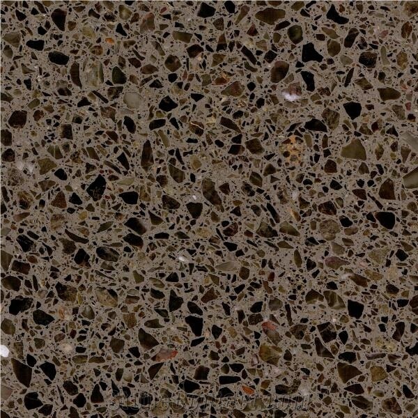 Cement Terrazzo Tiles Brown Color for Wall