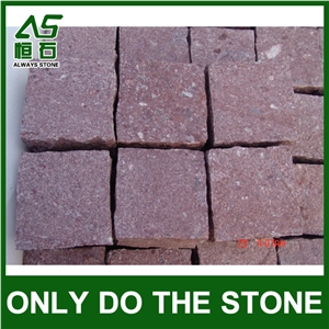 Red Porphyry Cobbles & Cubes Stone from China
