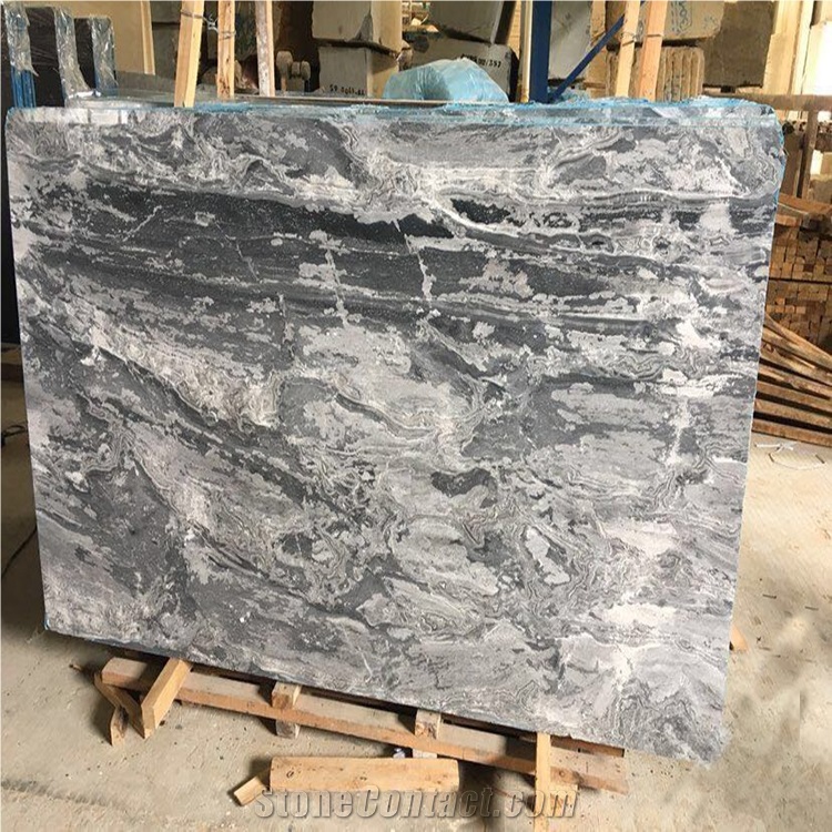 Polished Silver Waves Marble Slabs