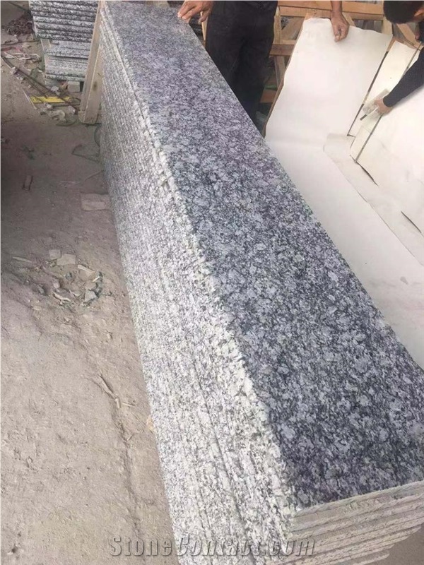 Polished White Wave Granite Staircases