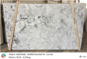 Super White Calacatta Quartzite Slab