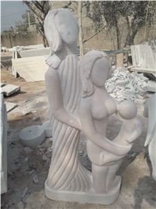 Makrana White Marble Abstract Art Sculptures