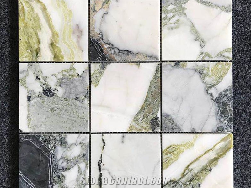 China Ice Jade White Beauty Marble Mosaic Design