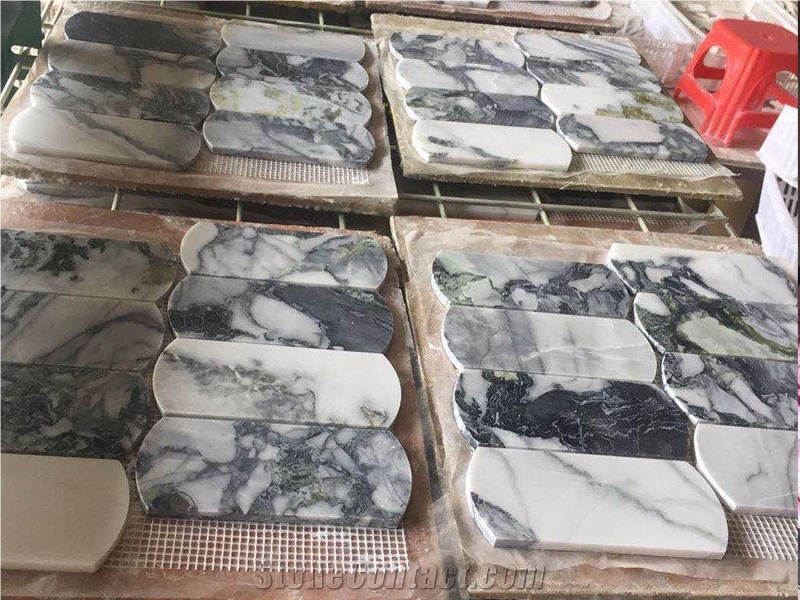 China Ice Jade White Beauty Marble Mosaic Design