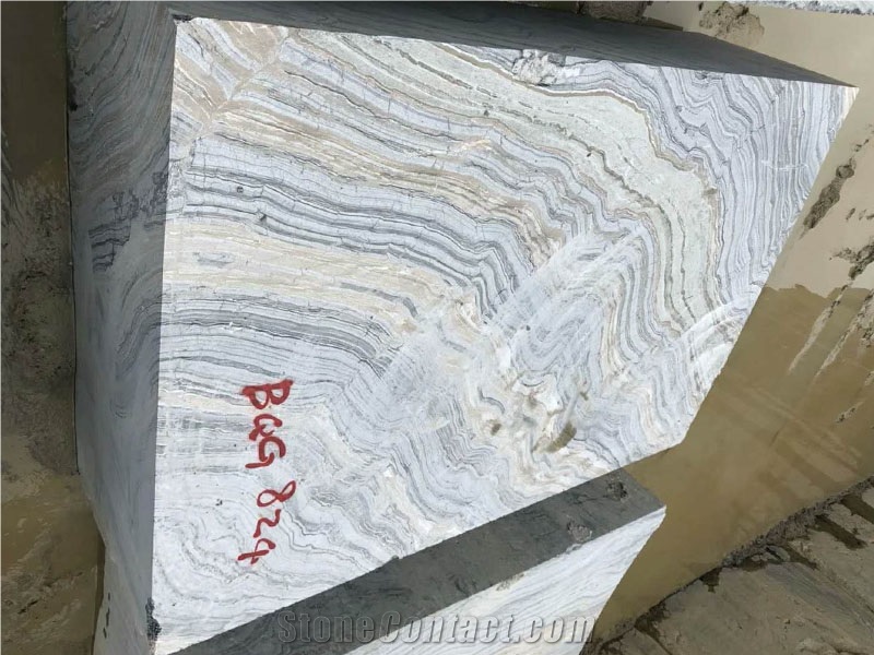 Silver Wave Marble Block