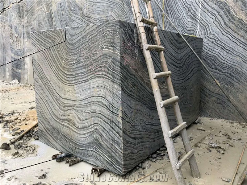 Silver Wave Marble Block