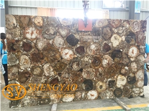 Competitive Price Artificial Petrified Wood Slab