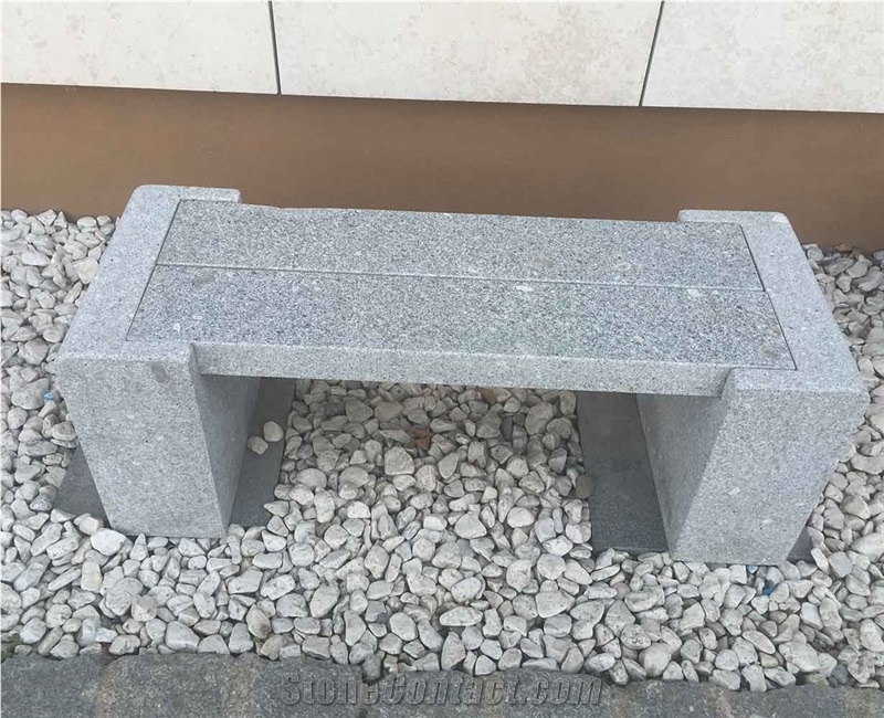 Bergama Grey Granite Bench Stone Outdoor Furniture