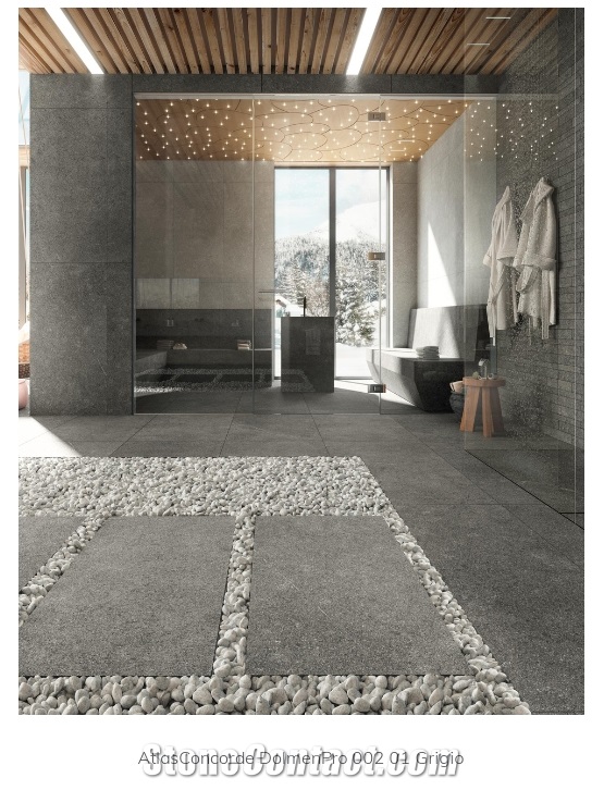 Dolmen Pro Grigio Porphyry Looks Ceramic Tiles