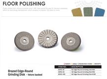 Brazed Edge-Round Grinding Disk-Velcro Backed