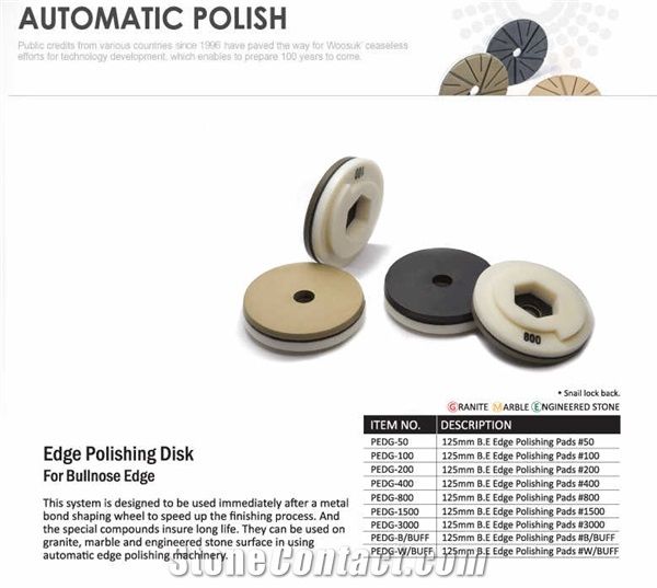 Edge Polishing Disk for Bullnose Edge Stone