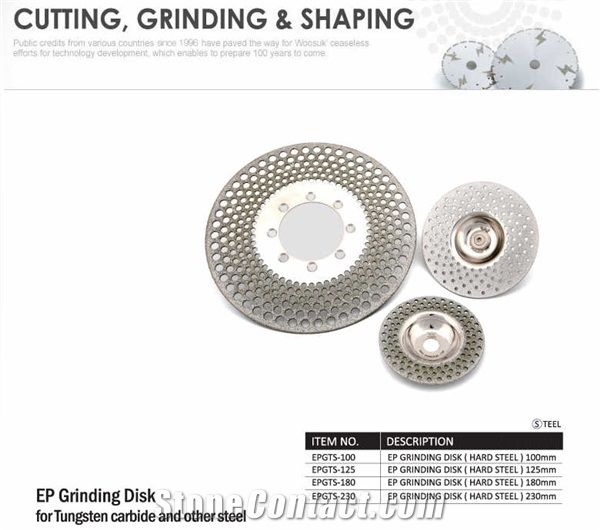 Ep Grinding Disk for Tungsten Carbide,Other Steel
