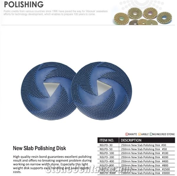 New Slab Polishing Disk- Resin Bonded