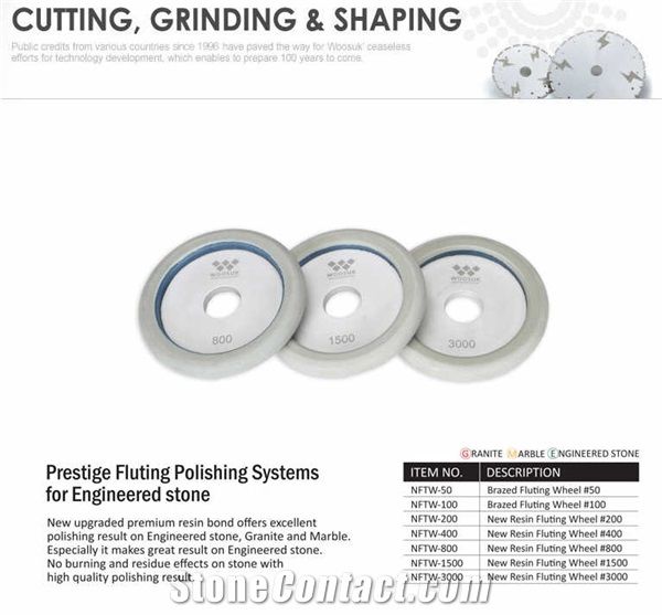 Prestige Fluting Polishing Systems for Engineered Stone