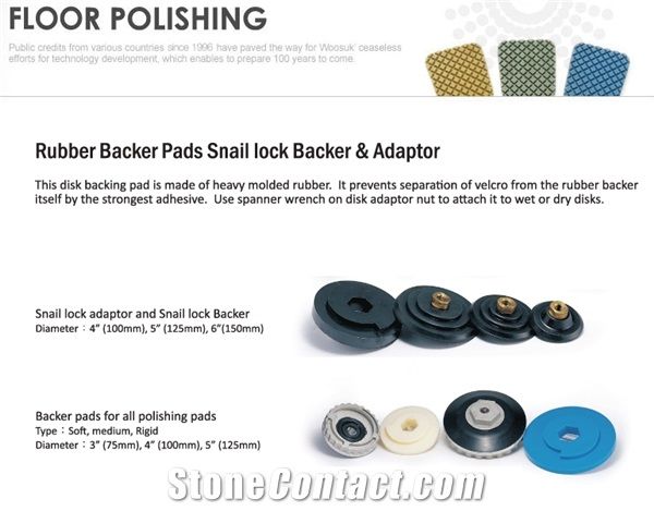 Rubber Backer Pads Snail Lock Backer Adaptor