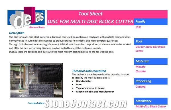 Multi-Disc for Block Cutter Machine