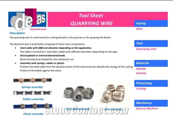 Quarrying Wire - Stone Diamond Wire for Quarry