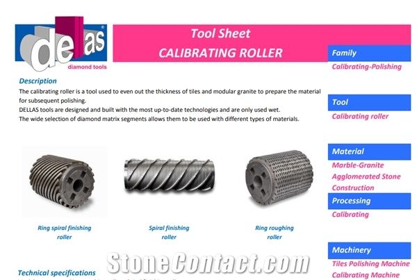 Stone Calibrating Roller - Ring Roughing Roller - Spiral Finishing Roller