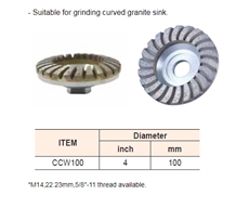 Convex Cup Wet for Grinding Curved Granite Sink