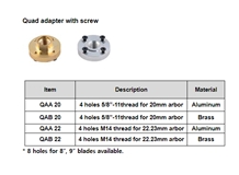 Quad Adapter with Screw for Turbo Blades