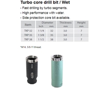Turbo Core Drill Bit - Wet Drilling Bit