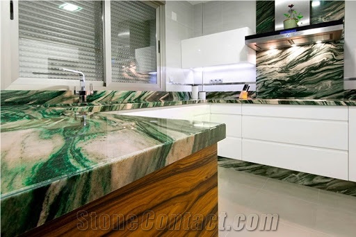 Lapponia Green Marble Kitchen Countertops