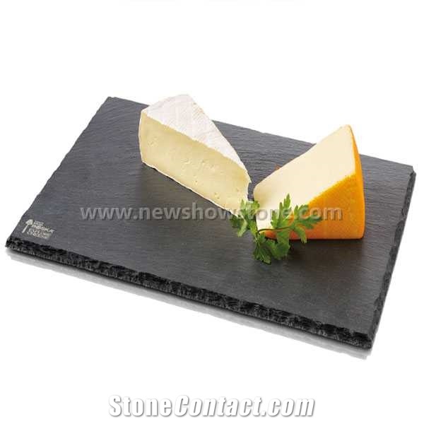 Black Natural Slate Stone Cake Cheese Board